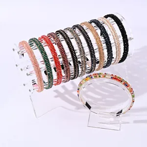 Diademas de diamantes de imitación de cristal de varios colores en soporte redondo