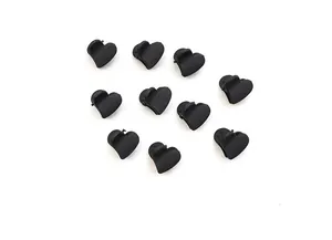 Pack de 10 mini pinzas negras mate con forma de corazón para flequillo y peinado