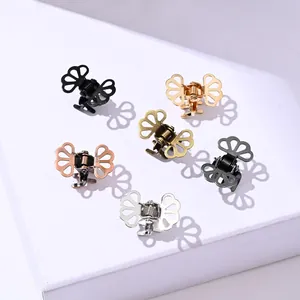 Vintage Metal Mini Butterfly Hair Claw Clips For Women Girls Hollow Design Gold Silver Bronze Retro Hair Accessories
