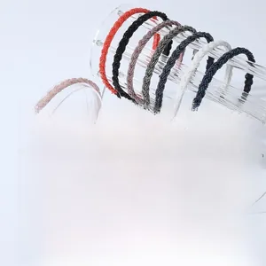 Detail of woven braid headbands showing various colors and fine handcrafted texture