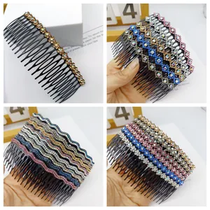Elegant Rhinestone Hair Combs For Women Metal Tooth Side Comb Floral Geometric Wave Hair Clips Bangs Hair Accessories Wedding Party Jewelry