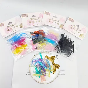 Colorful high-elastic disposable hair bands set in multi-color packs for kids and women