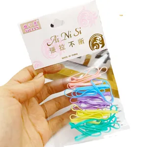 Multicolor high-elasticity disposable hair bands in a clear package for kids