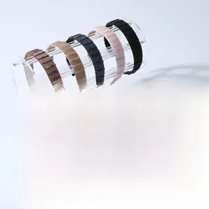 Macro view of multi-color handmade crystal beaded headbands with intricate sequins