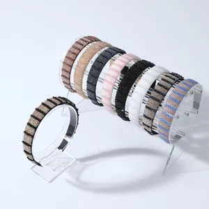 Baroque crystal beaded headbands for women in multiple colors on white background
