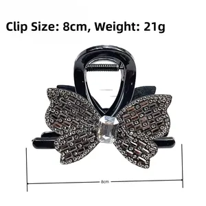 Détails de la pince à cheveux papillon avec strass et marquage de taille de 8cm
