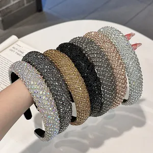 Funkelnde, gepolsterte Strass-Haarbänder in verschiedenen Farben für modisches Styling
