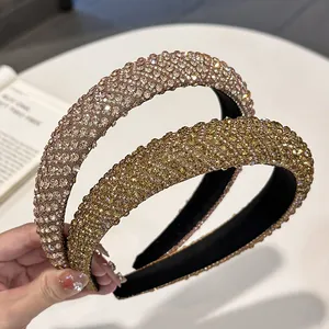 Funkelndes Voll-Diamant Stirnband mit Roségold-Finish und hohem Schwammdesign
