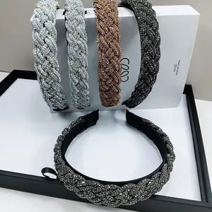 Πολυτελής Στέκα με Στρας Vintage Full Diamond Crisscross Twist Hair Band Λαμπερή για Γάμο Πάρτι Γυναικείο Αξεσουάρ Μαλλιών