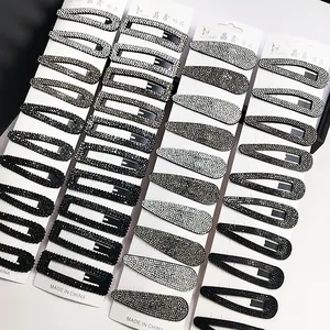 Set di Fermagli per Capelli BB con Strass in Stile Coreano in Lega a Goccia d'Acqua Rettangolare Vuoto Accessori per Capelli Decorativi da Donna