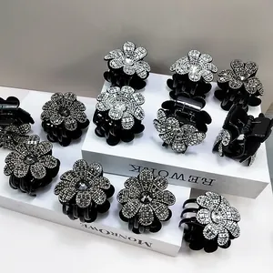 Pince à Cheveux Fleur en Strass de Luxe Élégante pour Femmes Camélia à la Mode Accessoires de Coiffure de Banquet