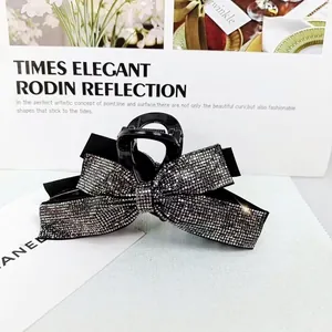 Élégante Pince à Cheveux en Forme de Nœud Strass Cristal Brillant Grande Pince à Cheveux Style Coréen pour Femmes Accessoires