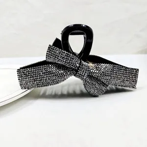 Grande Pince à Cheveux Élégante Nœud en Strass pour Femmes Papillon Brillant Pince Requin en Diamant Accessoires Cheveux