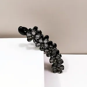 Pinza a Banana Coreana con Fiore di Prugno in Cristallo Fermaglio per Capelli con Strass Elegante Coda di Cavallo Accessori per Capelli Donna