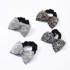 Elastico per Capelli con Fiocco in Strass Scintillanti Elegante Cravatta per Capelli in Velluto per Donna Gioielli per Capelli da Matrimonio