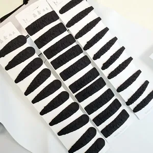 Black Fabric Wrapped BB Hair Clips For Women Pleated Texture Non Slip Minimalist Headwear For Daily Hair Styling Accessory