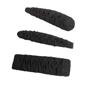 3-piece set of black fabric textured snap hair clips for women's side fringe styling
