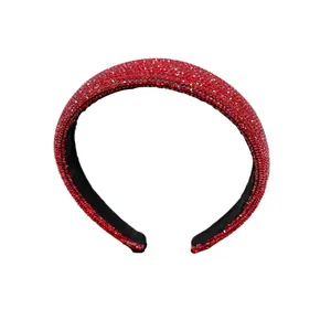 Serre-tête rouge scintillant du Nouvel An chinois avec strass et design large élégant