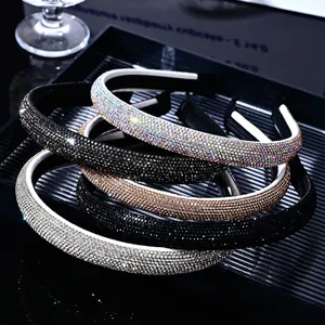Luxury Rhinestone Headband For Women Glitter Hair Hoop Fashion Thin Hair Band Accessories For Party Wedding