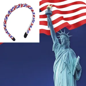 Sparkling red white and blue braided headband for American Independence Day party