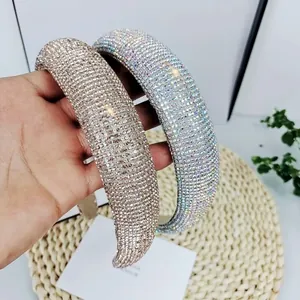 Funkelndes gepolstertes Strass-Stirnband in Champagner-Gold und Silber für Retro-Stil