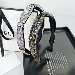 Elegant Rhinestone Knot Headband For Women Padded Sparkling Hair Band Fashion Wedding Party Hair Accessories