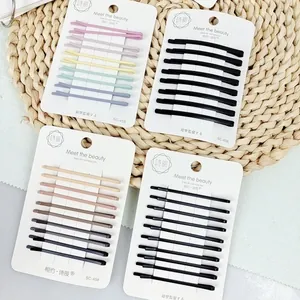 Minimalistisches Bobby Pin Set in Macaron-Farben 10 Stück auf weißen Display-Karten