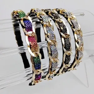 Baroque chain headbands set with colorful rhinestones in multiple fashion styles