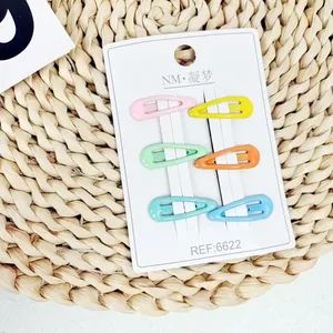 6er-Set matte Macaron-Haarspangen in Sternform für Kleinkinder auf Display-Karte