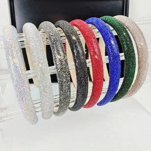 Serre-tête Rembourré de Luxe avec Strass Bandeau en Cristal Complet Accessoire de Cheveux Élégant Brillant pour Femme Fête Mariage Accessoires Cheveux