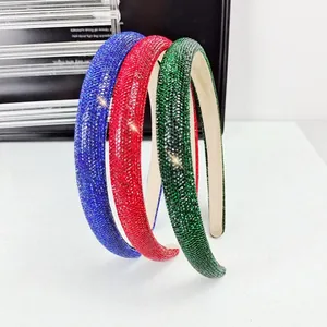 Serre-têtes scintillants en strass bleu, rouge et vert pour un accessoire de cheveux élégant