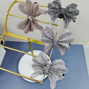 Luxury Rhinestone Bow Butterfly Hair Clip For Women Korean Style Full Crystal Inlaid Alloy Duckbill Clip Fashion Hair Accessory