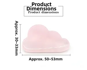 Product dimensions of the pink rose quartz cloud showing size 50-53mm length and 30-33mm width