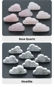 Macro detail of natural rose quartz and white turquoise in cute cloud shapes