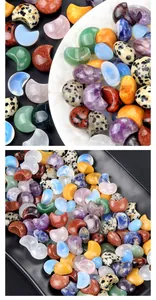 Mezcla de piedras de cristal natural en forma de luna y ágatas de colores para bricolaje