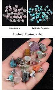 Detail von natürlichen Amethyst-Anhängern mit silberner Vergoldung für DIY-Schmuck