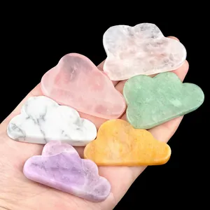 Cloud Shape Natural Crystal Healing Stone Rose Quartz Tiger Eye Small Ornament Desktop Decoration For Home Office DIY Gift Jewelry