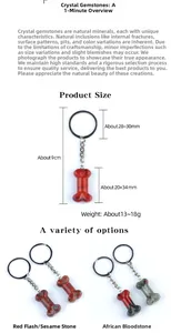 Spécifications détaillées de taille pour porte-clés en cristal naturel et agate en forme d'os