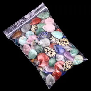 Teardrop crystal pendants in rose quartz and tiger eye stones for DIY jewelry making
