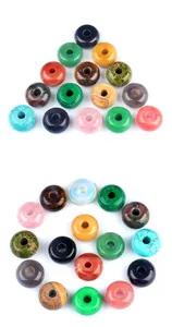Close-up of polished 30mm natural agate stone beads with large holes for DIY jewelry