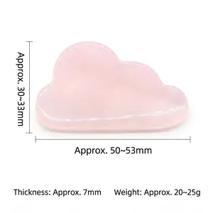 Handcrafted pink rose quartz crystal cloud ornament for desktop DIY decoration