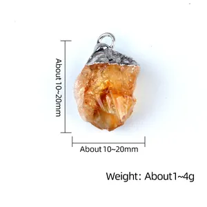 Natuurlijke amethist hanger met vergulde rand en zilveren oogje, 10-20mm grootte