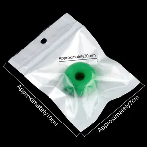 Green crystal agate donut bead 30mm diameter in a clear bag with size measurements