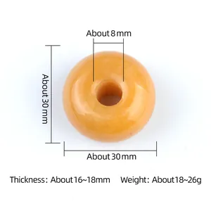 30mm natural carnelian agate donut bead with 8mm large hole for DIY jewelry making