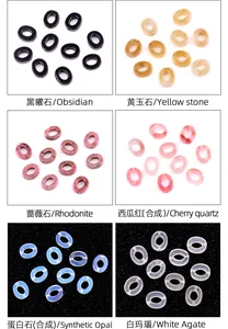 Gepolijste ovale holle kralen van obsidiaan, agaat en opaal voor DIY sieraden maken