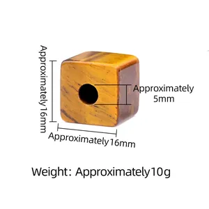 Tigerauge Naturstein 16mm Würfelperlen mit 5mm großem Loch für DIY Schmuckherstellung