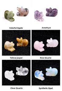 Confronto dettagliato di figurine di topi in pietre preziose naturali intagliate a mano