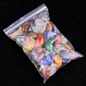 Mix of 25mm natural crystal moon face stones carved for DIY candle decor and crafts