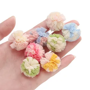 Pompones de encaje de colores de 2,5 cm para accesorios para el cabello y manualidades