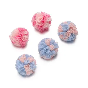 Detalle de pompones de encaje de 2,5 cm para accesorios de pelo DIY y manualidades